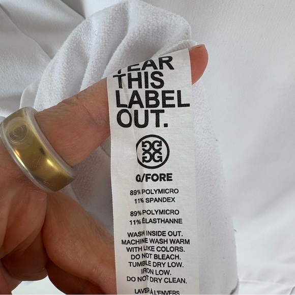 G/FORE  Tech-Jersey Golf Half-Zip Sweatshirt White Size M - Picture 10 of 10